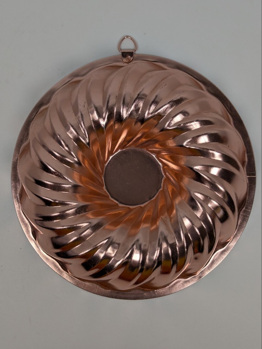 Vintage 1963 A.H.C. 4 Cup Copper Tone Swirl Jello Mold Wall Decor Hong Kong